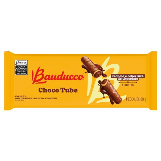 Wafer Bauducco Choco Biscuit Tube Pacote 80g - Imagem em destaque