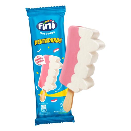 Picolé Morango e Framboesa Dentaduras Fini Pacote 50g - Imagem em destaque