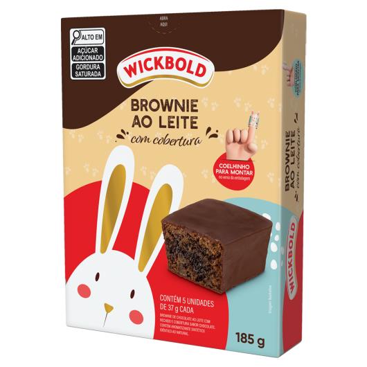 Pack Brownie Chocolate ao Leite Recheio e Cobertura Chocolate Wickbold Caixa 185g 5 Unidades - Imagem em destaque
