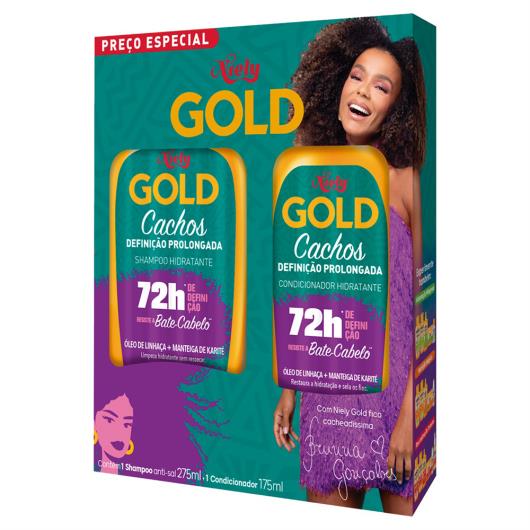 Kit Shampoo 275ml + Condicionador 175ml Niely Gold Cachos Definição Prolongada - Imagem em destaque