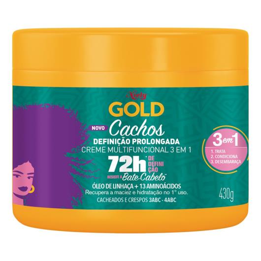 Creme Multifuncional 3 em 1 Niely Gold Cachos Definição Prolongada Pote 430g - Imagem em destaque