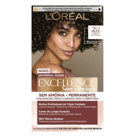 Tintura Loreal Universal Nudes Excellence Sem Amônia 2U - Preto Universal - Imagem em destaque