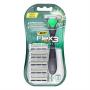 Kit 1 Aparelho Recarregável + 5 Cargas para Barbear Bic Flex 3 Hybrid Sensitive