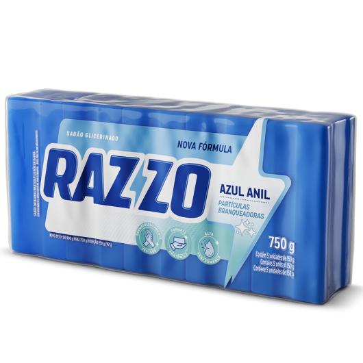 Sabão em Pedra Razzo Azul Anil 750g 5 Unidades - Imagem em destaque