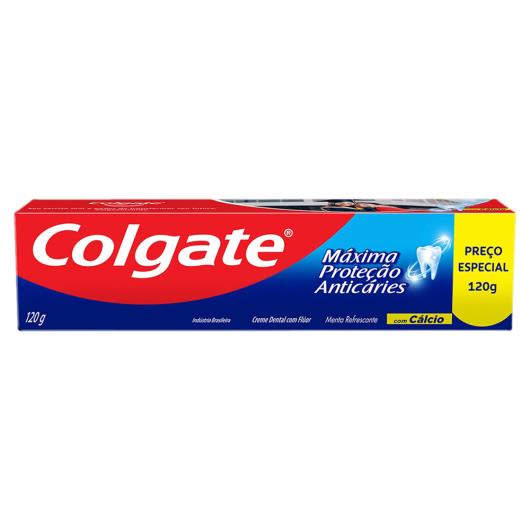 Creme Dental Menta Refrescante Colgate Máxima Proteção Anticáries Caixa 120g - Imagem em destaque