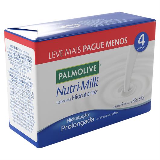 Pack Sabonete Barra Hidratante Palmolive Nutri-Milk Envoltório 340g 4 Unidades Leve Mais Pague Menos - Imagem em destaque