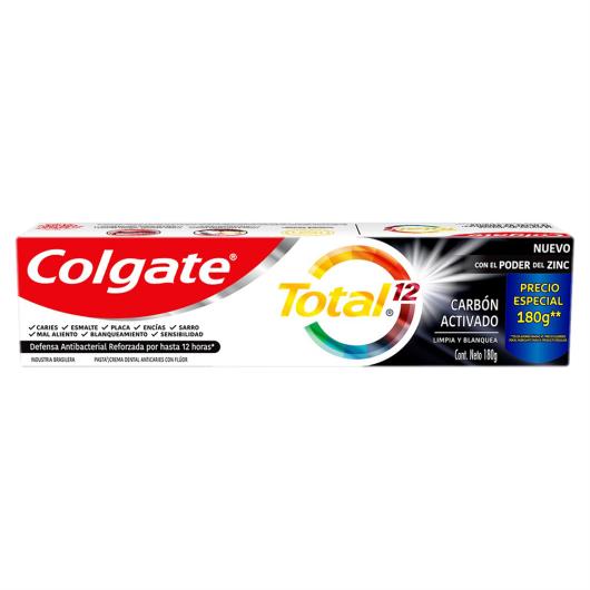 Creme Dental Carvão Ativado Colgate Total 12 Caixa 180g - Imagem em destaque