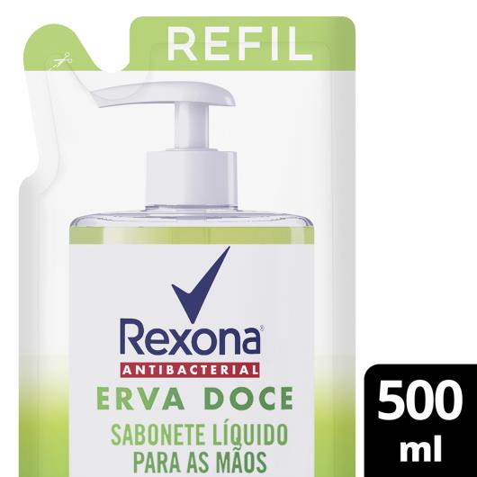 Sabonete Líquido Antibacterial para as Mãos Erva-Doce Rexona Sachê 500ml Refil Leve Mais Pague Menos - Imagem em destaque