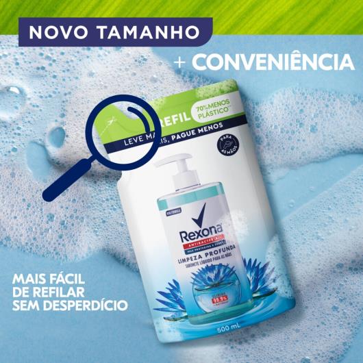 Sabonete Líquido Antibacterial para as Mãos Rexona Limpeza Profunda Sachê 500ml Refil Leve Mais Pague Menos - Imagem em destaque