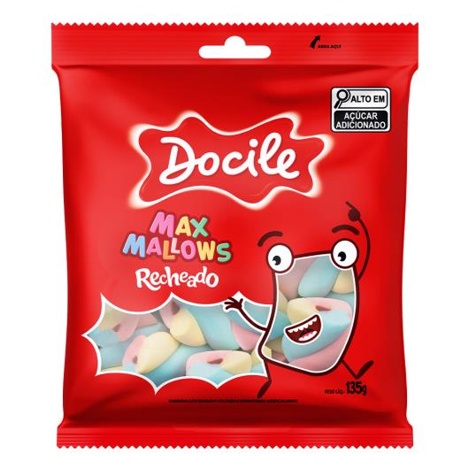 Marshmallow Recheio Morango Twist Color Docile Maxmallows Pacote 135g - Imagem em destaque