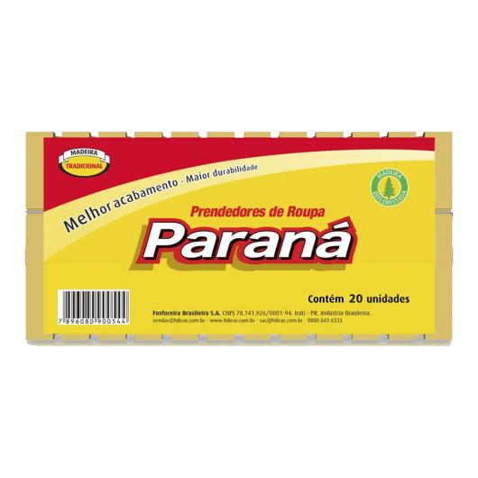 Prendedor Roupa Paraná Madeira 20 Unidades - Imagem em destaque