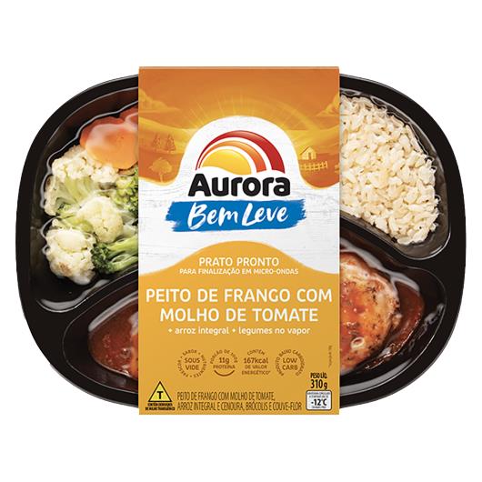 Peito de Frango Ao Molho de Tomate + Legumes Cozidos no Vapor Aurora Bem Leve 310g - Imagem em destaque