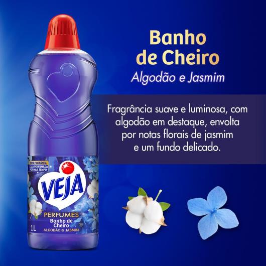 Limpador Perfumado Algodão e Jasmim Veja Banho de Cheiro Frasco 1l - Imagem em destaque