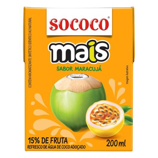 Água de Coco Maracujá Sococo Mais Caixa 200ml - Imagem em destaque