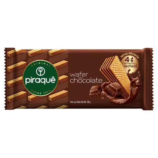 Biscoito Wafer Recheio Chocolate Piraquê Pacote 100g - Imagem em destaque