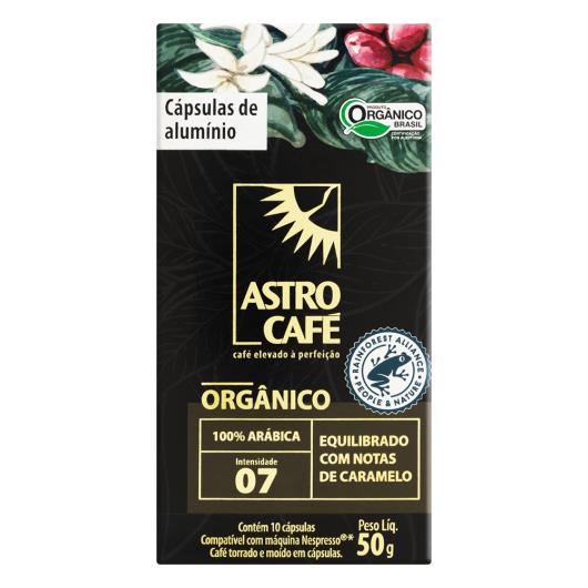 Café em Cápsula Torrado e Moído Orgânico Astro Café Caixa 50g 10 Unidades - Imagem em destaque