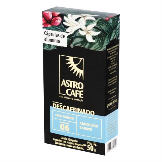 Café em Cápsula Torrado e Moído Descafeinado Astro Café Caixa 50g 10 Unidades - Imagem em destaque