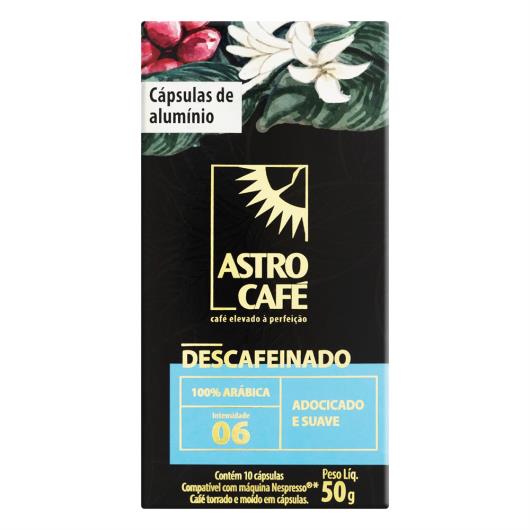 Café em Cápsula Torrado e Moído Descafeinado Astro Café Caixa 50g 10 Unidades - Imagem em destaque