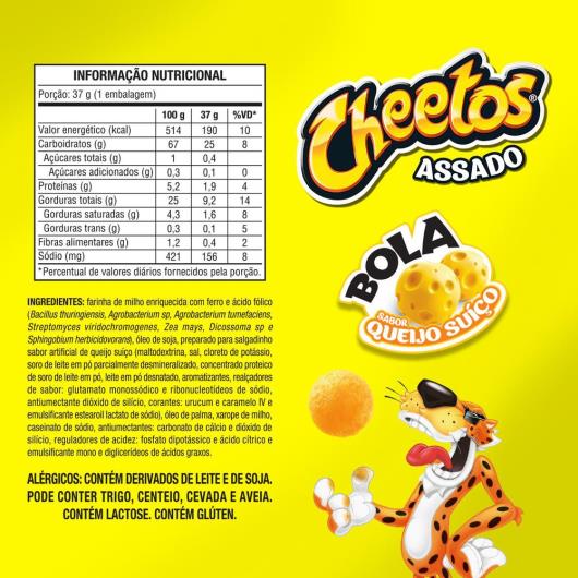 Salgadinho de Milho Bola Queijo Suíço Elma Chips Cheetos Pacote 37g - Imagem em destaque