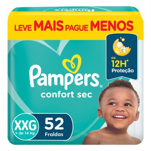 Fralda Descartável Infantil Pampers Confort Sec XXG Pacote 52 Unidades Leve Mais Pague Menos - Imagem em destaque