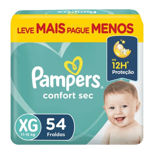 Fralda Descartável Infantil Pampers Confort Sec XG Pacote 54 Unidades Leve Mais Pague Menos - Imagem em destaque