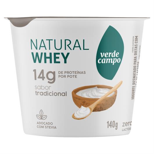 Iogurte Desnatado Tradicional Zero Lactose Verde Campo Natural Whey Pote 140g - Imagem em destaque