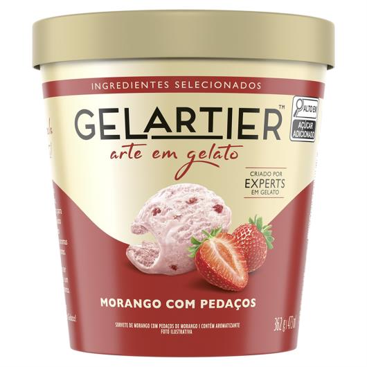 Sorvete Morango com Pedaços Gelartier Pote 473ml - Imagem em destaque