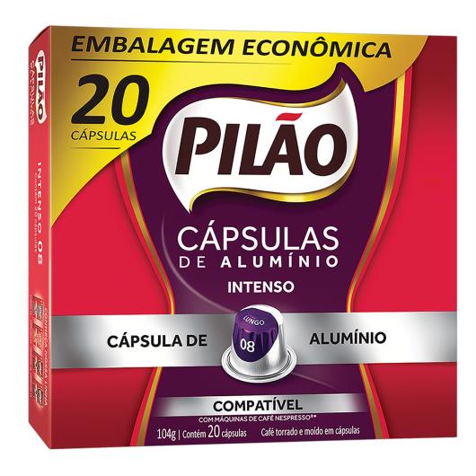 Café em Cápsula Torrado e Moído Lungo Intenso Pilão Caixa 104g 20 Unidades Embalagem Econômica - Imagem em destaque