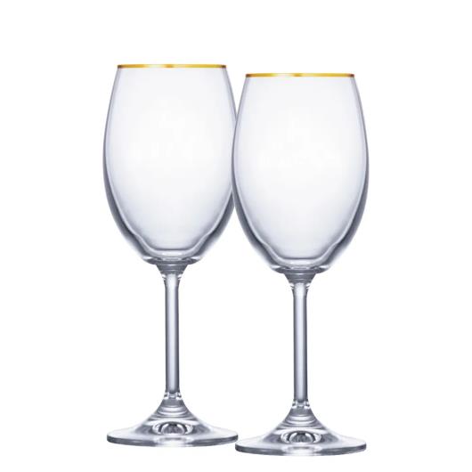 Taça de Vinho Rio White Wine com Filete de Ouro 255ml 2 Peças - Imagem em destaque