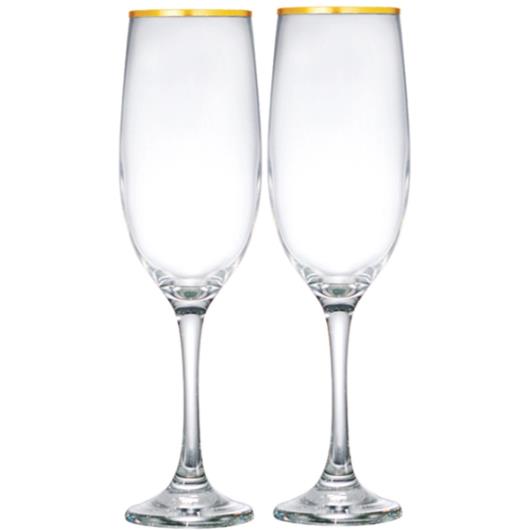 Jogo Taça Champanhe Luxo Cristal Elegance Ruvolo 260ml 2 Peças - Imagem em destaque