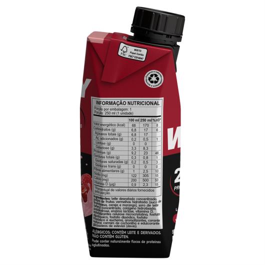 Piracanjuba Whey 23g de Proteínas Frutas Vermelhas Zero Lactose 250ml - Imagem em destaque