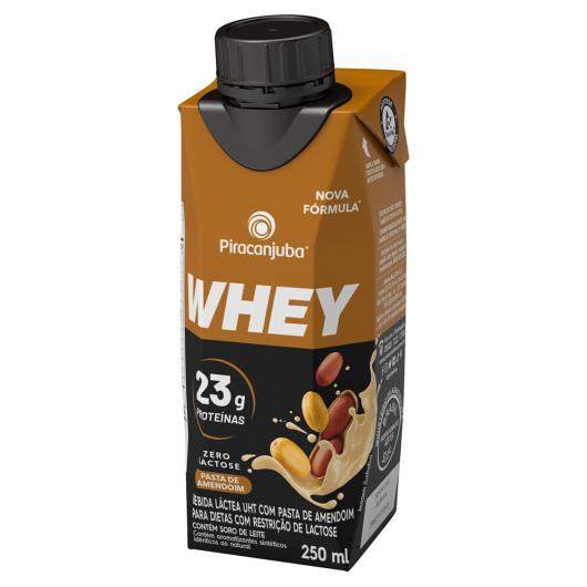 Piracanjuba Whey 23g de Proteínas Zero Lactose Pasta de Amendoim 250ml - Imagem em destaque