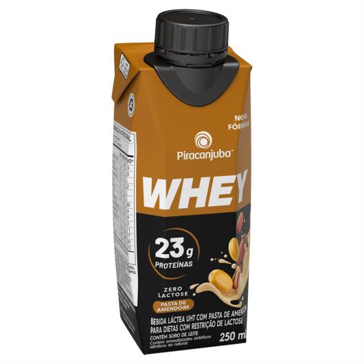 Piracanjuba Whey 23g de Proteínas Zero Lactose Pasta de Amendoim 250ml - Imagem em destaque