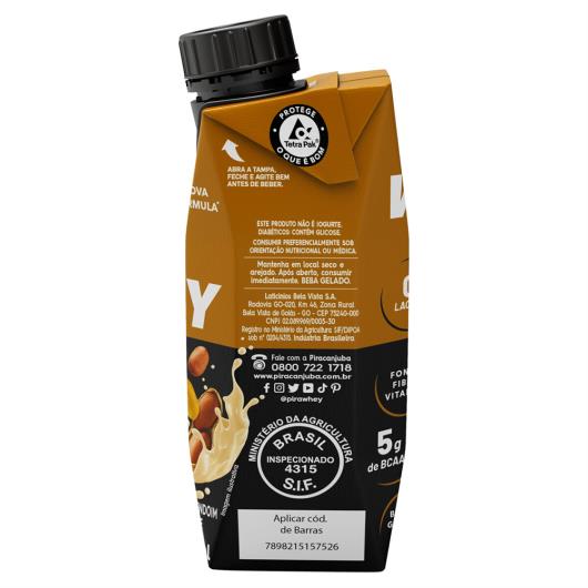 Piracanjuba Whey 23g de Proteínas Zero Lactose Pasta de Amendoim 250ml - Imagem em destaque