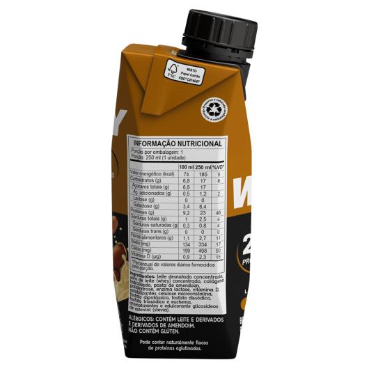 Piracanjuba Whey 23g de Proteínas Zero Lactose Pasta de Amendoim 250ml - Imagem em destaque