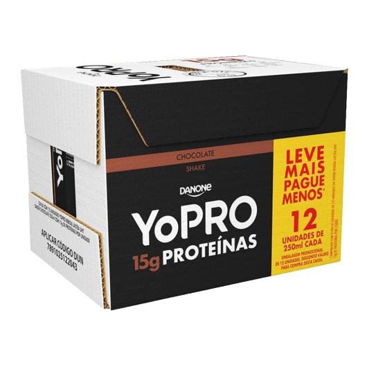 YoPRO Bebida Láctea UHT Chocolate 15g de proteínas 250ml Caixa com 12 unidades - Imagem em destaque