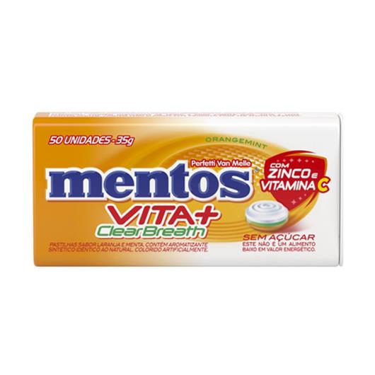 Pastilha Orangemint Zero Açúcar Mentos Vita + Clear Breath Lata 35g - Imagem em destaque