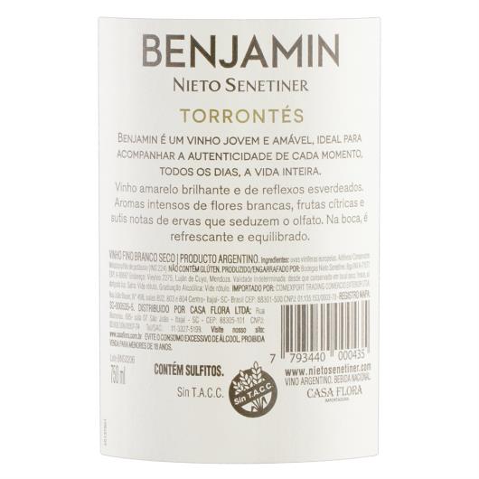 Vinho Argentino Branco Seco Benjamin Nieto Senetiner Torrontés Garrafa 750ml - Imagem em destaque