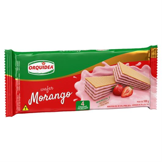 Biscoito Wafer Recheio Morango Orquídea Pacote 100g - Imagem em destaque