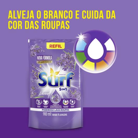 Lava roupas líquido lavanda 5em1 Surf sachê 900ml - Imagem em destaque