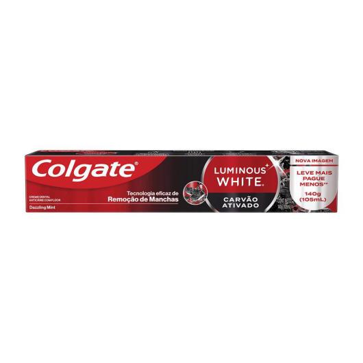 Creme Dental Clareador Colgate Luminous White Carvão Ativado 140g - Imagem em destaque