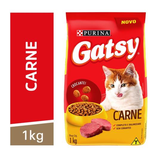 Ração GATSY Gatos Adultos Carne 1kg - Imagem em destaque