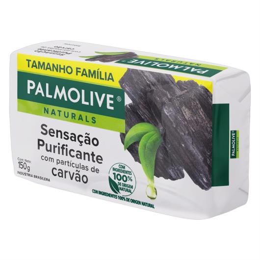 Sabonete Barra Sensação Purificante Carvão Palmolive Naturals Envoltório 150g Tamanho Família - Imagem em destaque