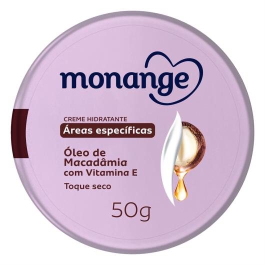 Creme Hidratante Toque Seco Óleo de Macadâmia Monange Áreas Específicas Pote 50g - Imagem em destaque