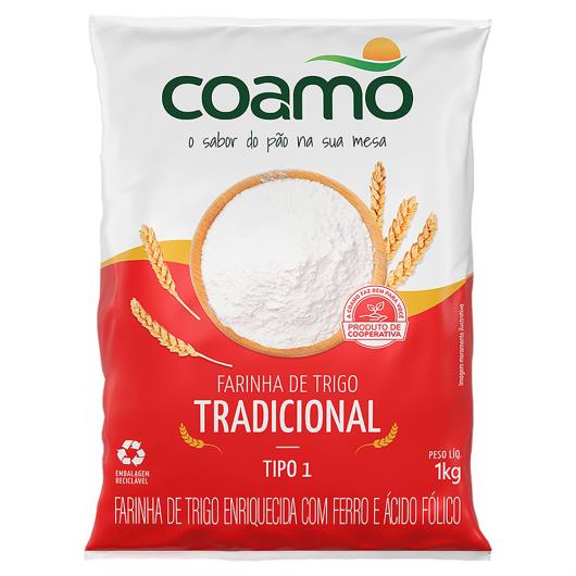 Farinha de Trigo Tipo 1 Tradicional Coamo Pacote 1kg - Imagem em destaque