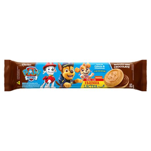 Biscoito Recheio Chocolate Paw Patrol Marilan Pacote 80g - Imagem em destaque