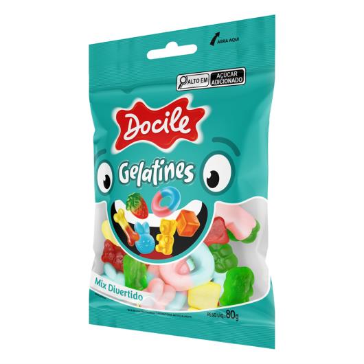 Bala de Gelatina Mix Divertido Docile Gelatines Pacote 80g - Imagem em destaque