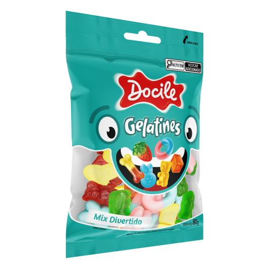 Bala de Gelatina Mix Divertido Docile Gelatines Pacote 80g - Imagem em destaque