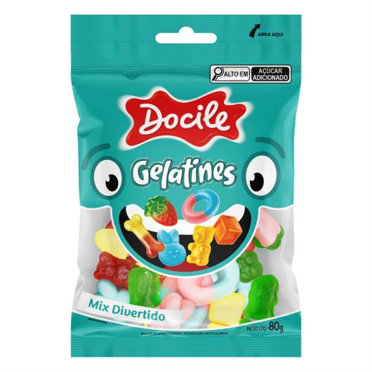 Bala de Gelatina Mix Divertido Docile Gelatines Pacote 80g - Imagem em destaque