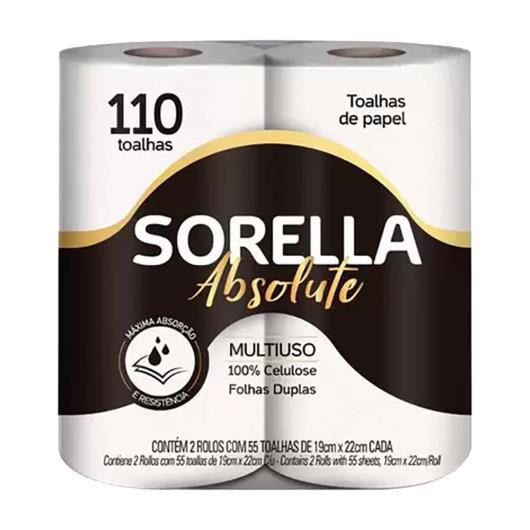 Toalha de Papel Folha Dupla Sorella Absolute Pacote 2 Rolos - Imagem em destaque
